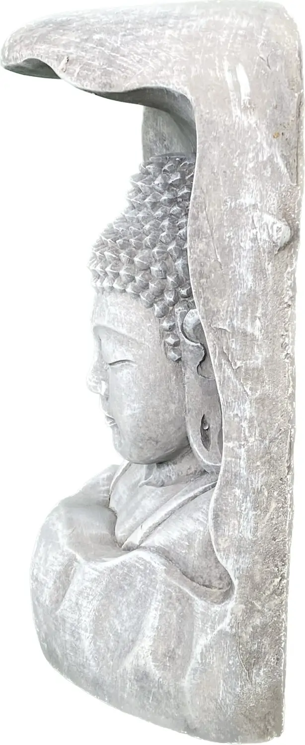 Product image 6 of the product “Anwar - Buddha Bust, relief cut out of tree, 28,5cm H | cast stone ”